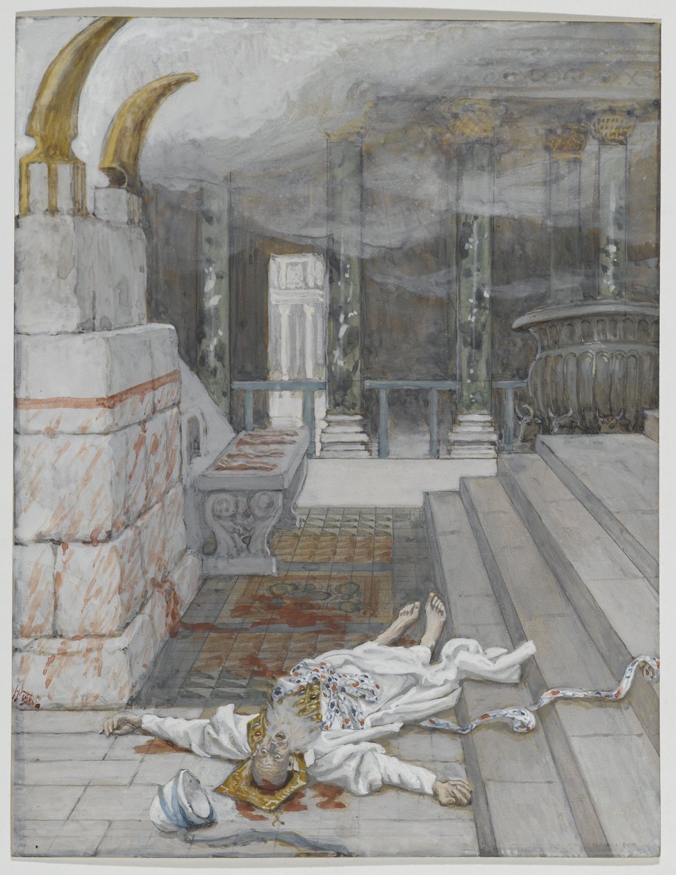 Zacharias Tapınak ve Sunak Arasında Öldürüldü, 'Rabbimiz İsa Mesih'in Hayatı'ndan bir örnek by James Jacques Joseph Tissot