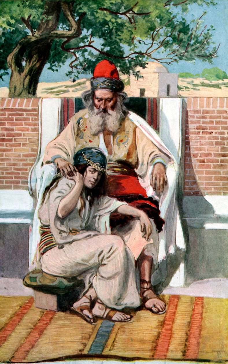 David ve Abishag J James Tissot tarafından - İncil by James Jacques Joseph after Tissot