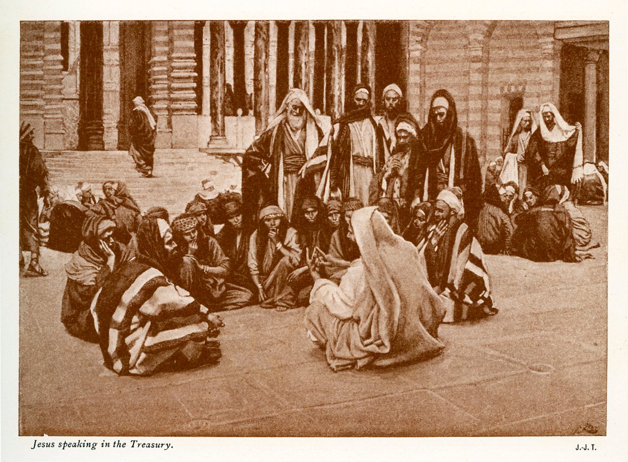 İsa hazinede konuşuyor - St John - İncil by James Jacques Joseph after Tissot