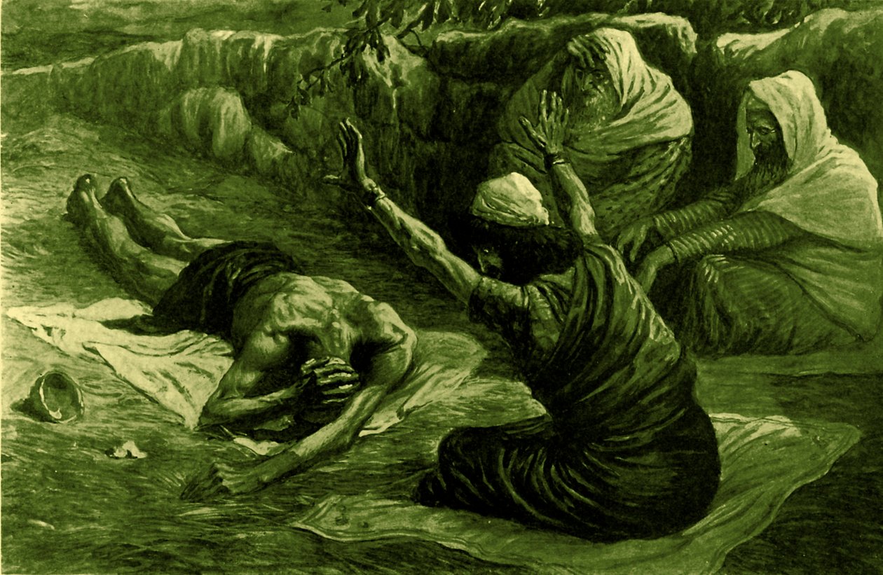 Çöp yığını üzerinde yatan iş, Tissot -İncil by James Jacques Joseph after Tissot