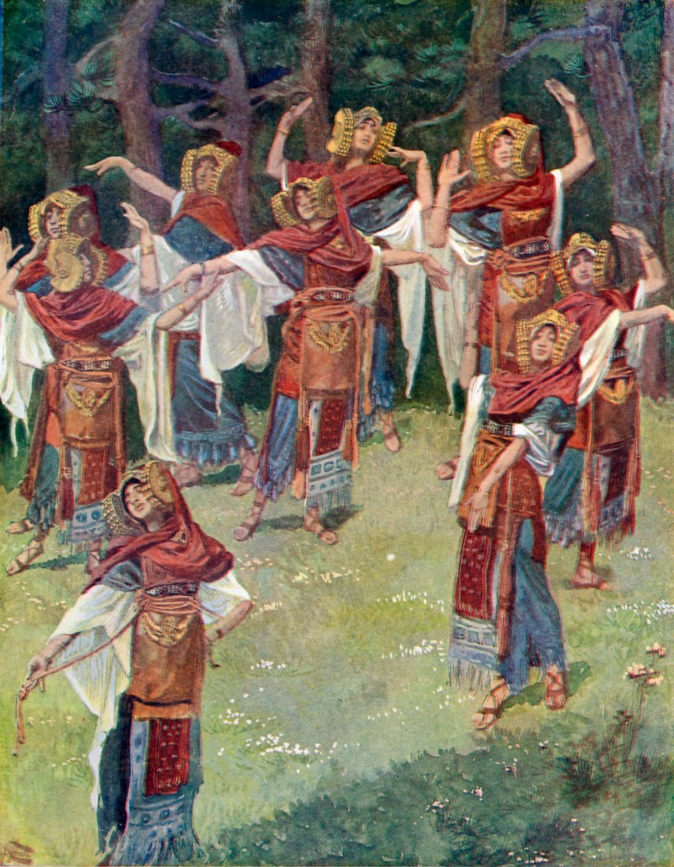 Jephthah ve arkadaşlarının kızı -İncil by James Jacques Joseph after Tissot