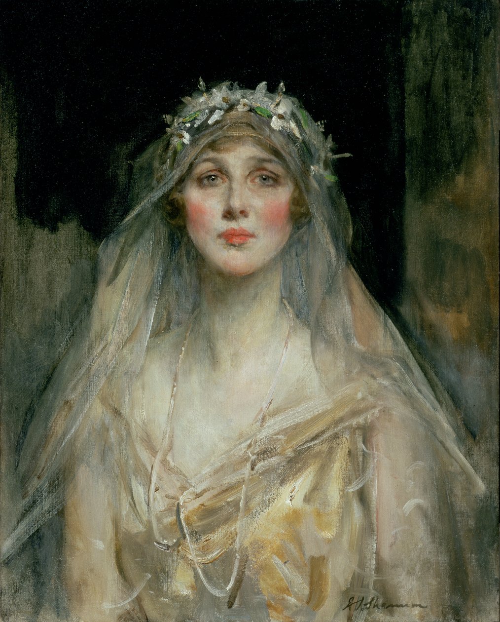 bir gelin portresi by James Jebusa Shannon