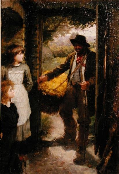 İnek Kama Toplayıcı (tuval üzerine yağlı boya) by James Jebusa Shannon