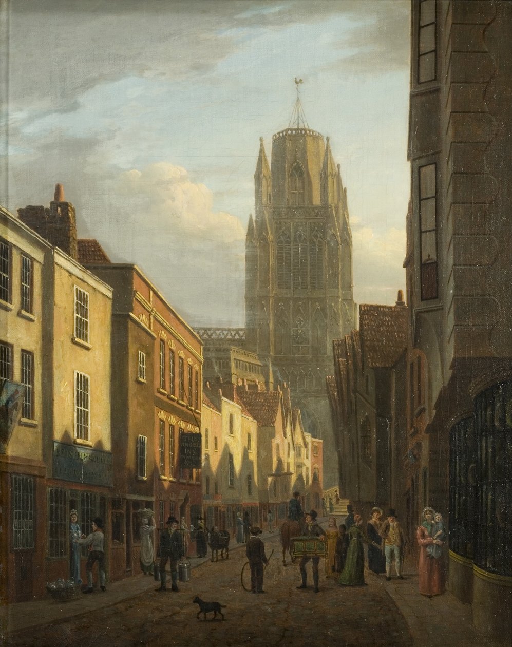 Redcliffe Street, Bristol, c.1821 (tuval üzerine yağlı boya) by James Johnson
