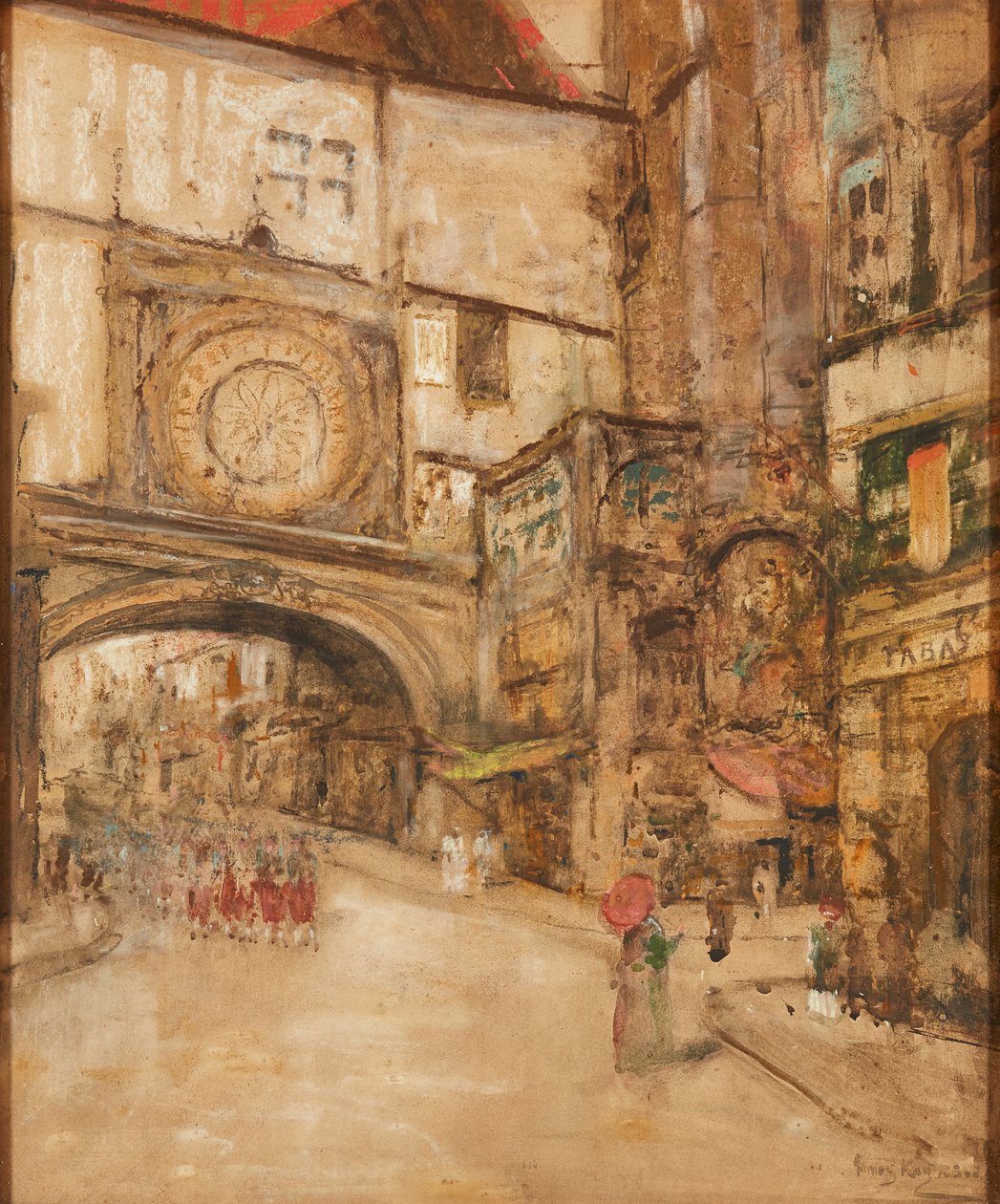 A Street Corner, Paris (karma teknik) by James Kay