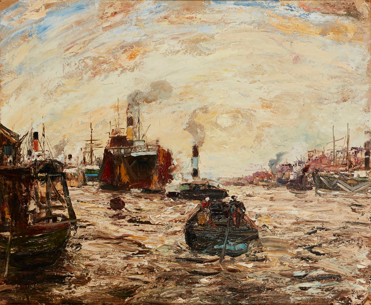 Batı Güneşi, Clyde Nehri (gemide petrol) by James Kay