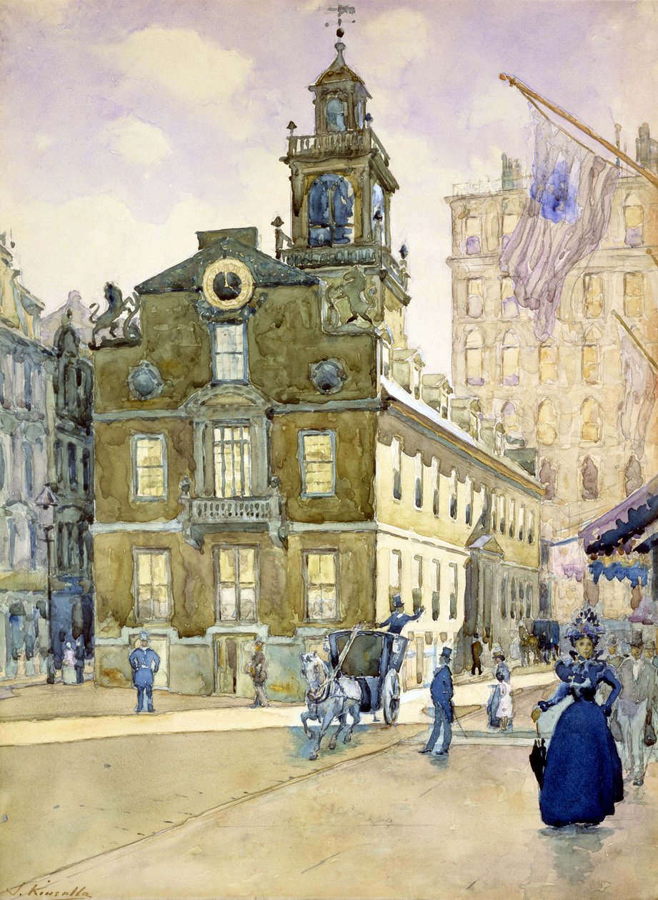 The State House, Park Street, Boston (kağıt üzerinde tuvalet ve kalem) by James Kinsella
