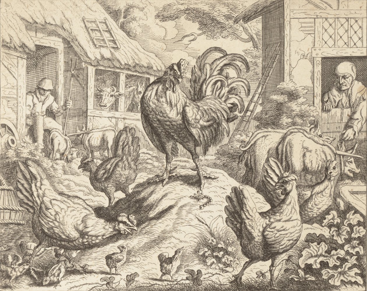 Ezop Masallarından Horoz ve Kıymetli Taş, ca. 1760. by James Kirk