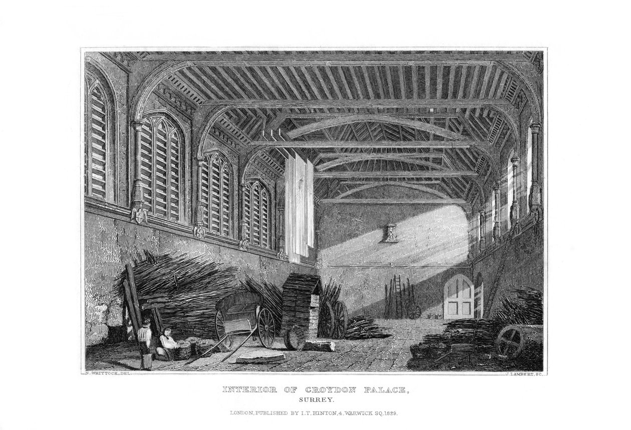 Croydon Sarayı'nın içi, Surrey, 1829. by James Lambert