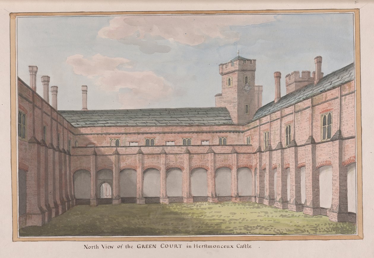 Herstmonceux Kalesi, Doğu Sussex: Yeşil Mahkemenin Kuzey Görünümü by James Lambert  of Lewes
