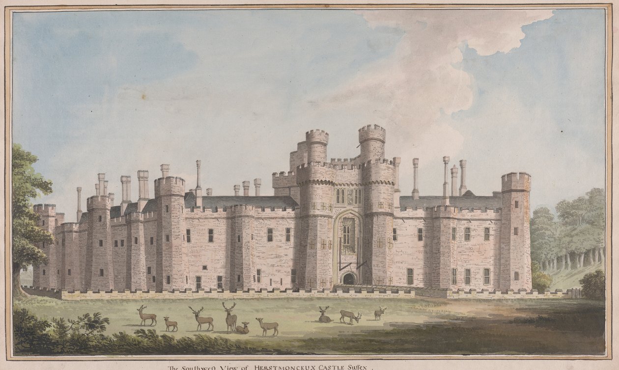 Herstmonceux Kalesi, Doğu Sussex: Güney Batı Manzarası by James Lambert  of Lewes