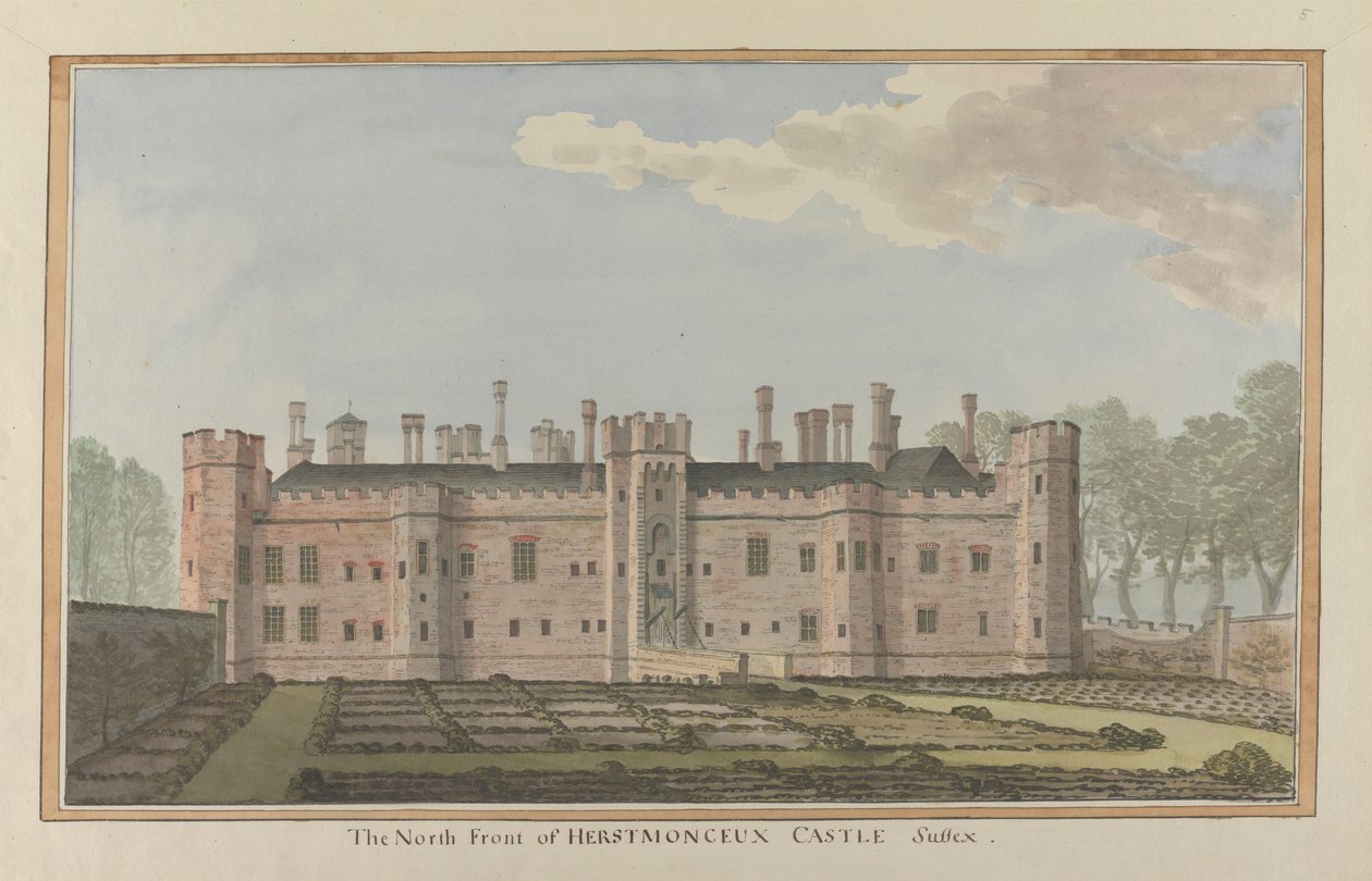 Herstmonceux Kalesi, Doğu Sussex: Kuzey Cephesi by James Lambert  of Lewes