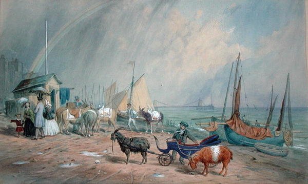 Brighton Sahili (kağıt üzerine gövde rengi ile sulu boya) by James Large
