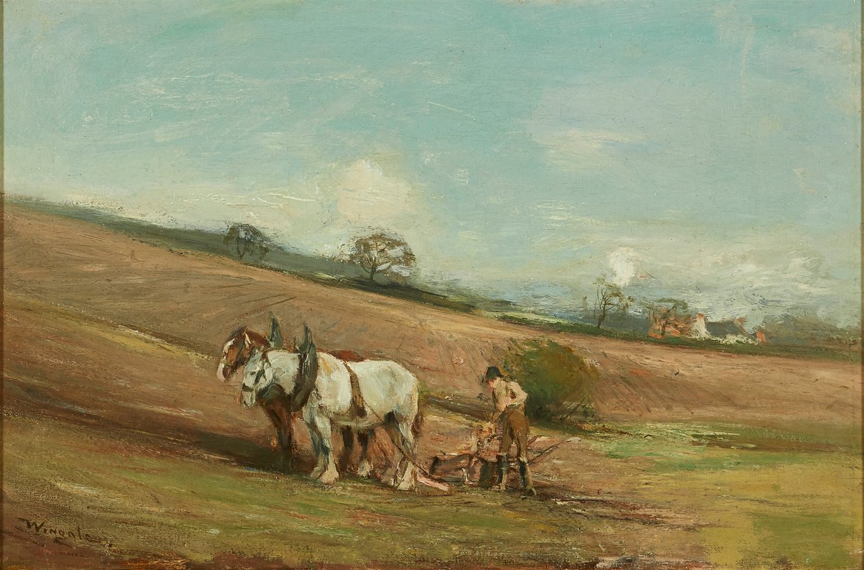 İlkbahar Çiftçiliği (tuval üzerine yağlı boya) by James Lawton Wingate