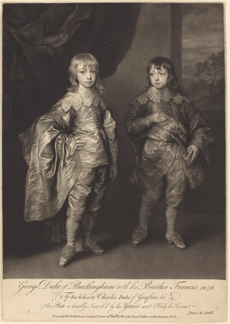 Kardeşi Francis ile Buckingham George Duke by James MacArdell after Sir Anthony van Dyck