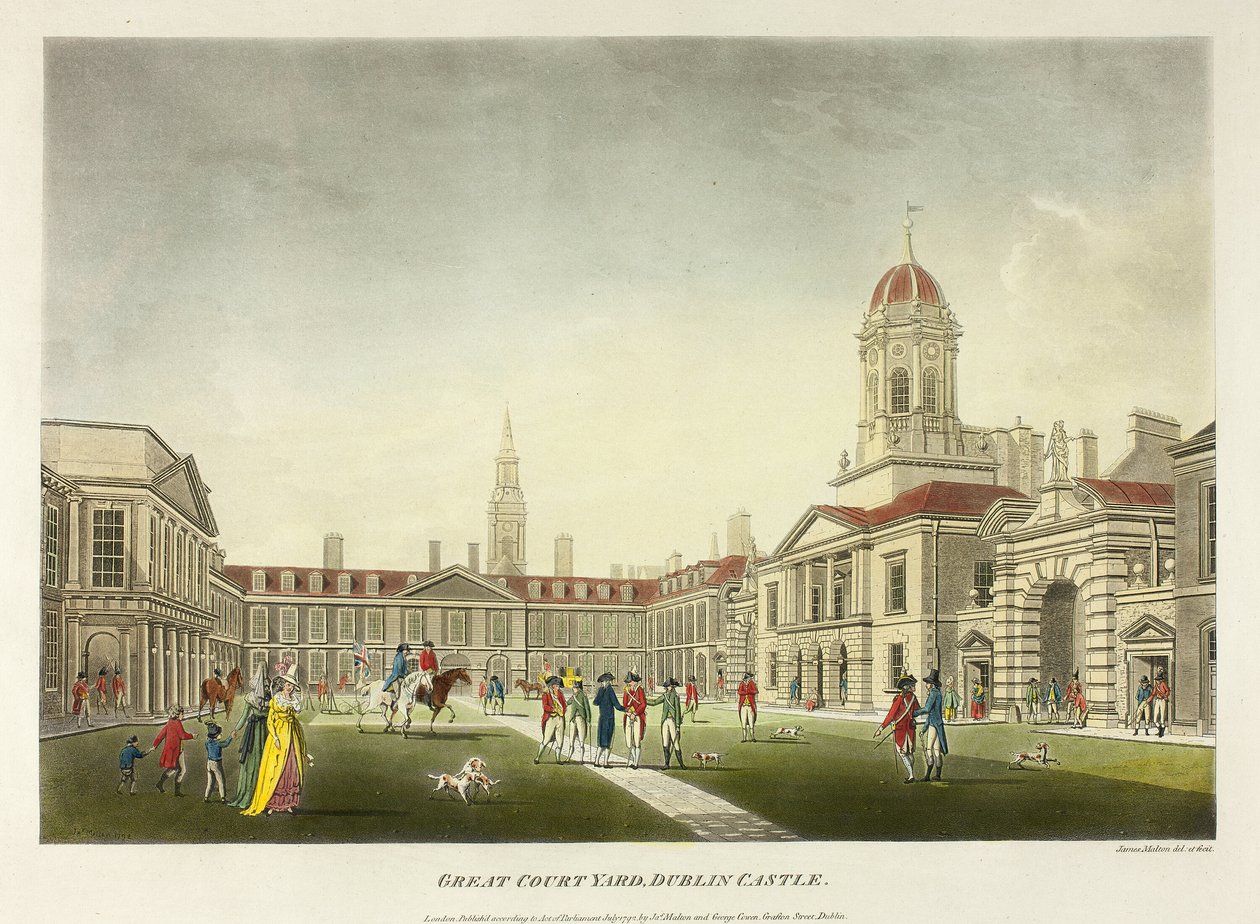 Büyük Avlu, Dublin Kalesi by James Malton
