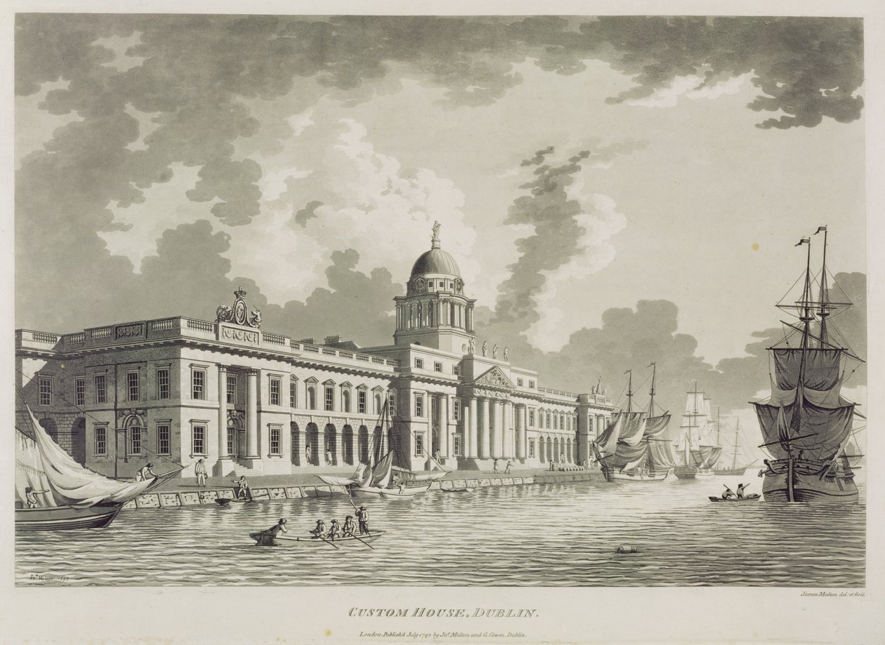 Gümrük Evi, Dublin, 1792 by James Malton