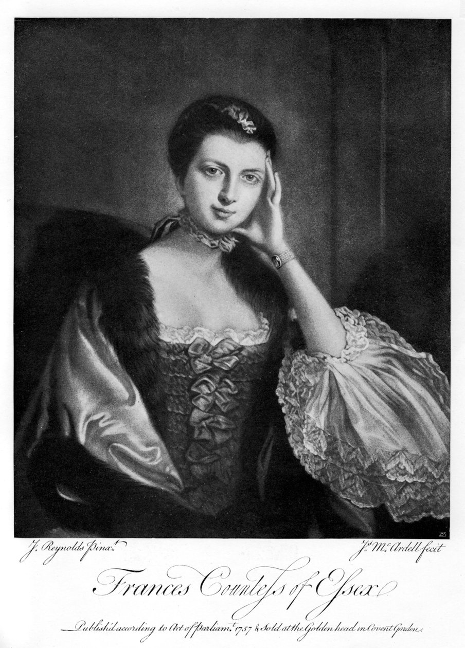 Frances, Essex Kontesi, 1757, 1905 by James McArdell