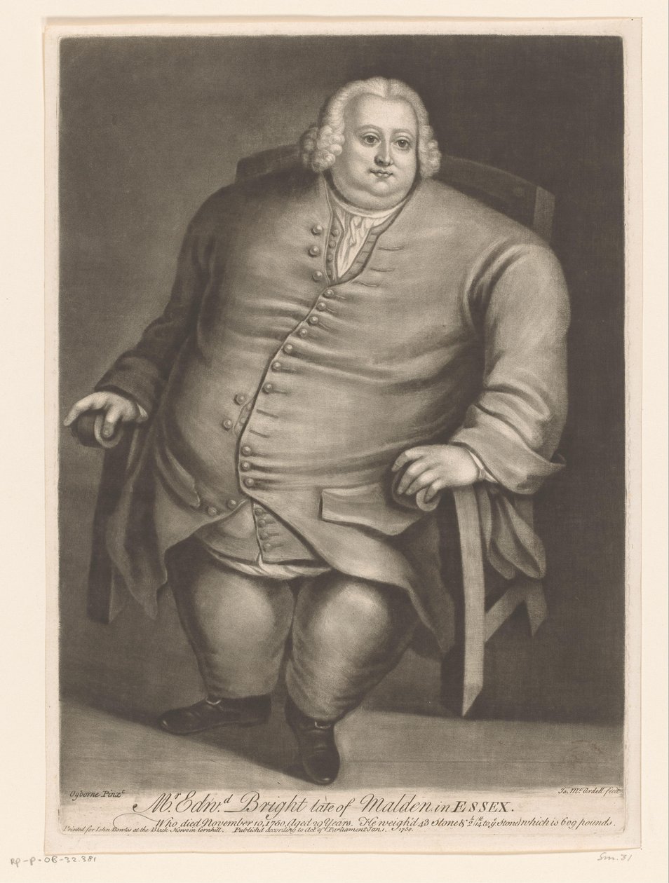 Portret van Edward Bright Bay Edwd. Essex