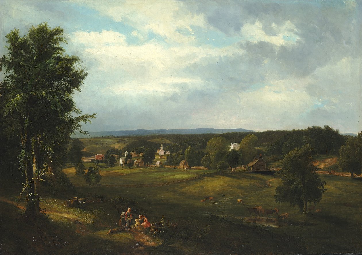 Albany yakınlarındaki Köy Manzarası, New York, 1850. by James McDougal Hart