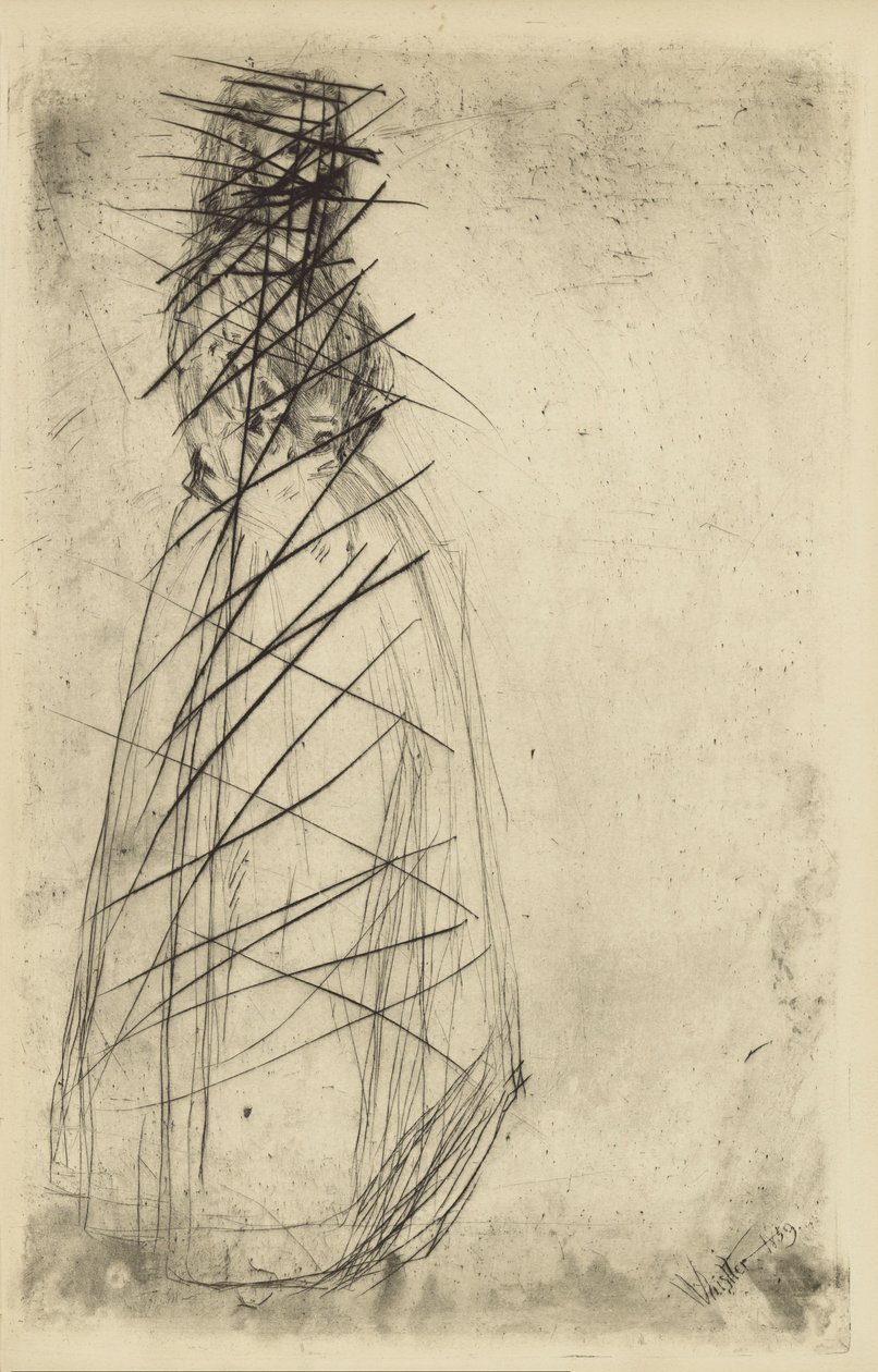 [76] Whistler - Fumette Standing tarafından iptal edilen plaklardan izlenimler. by James Abbott McNeill Whistler