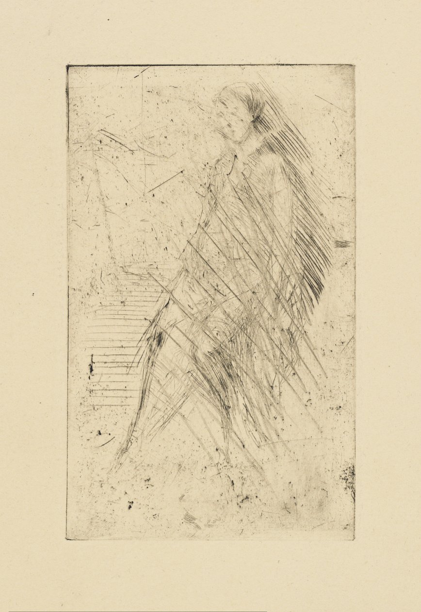 [76] Whistler tarafından iptal edilen plaklardan izlenimler - Dinlenme by James Abbott McNeill Whistler