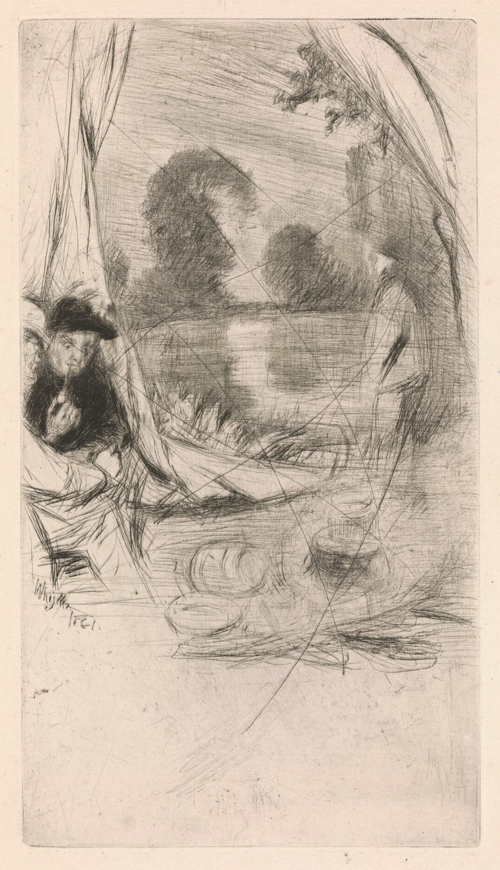 [76] Whistler - Dinlenme Modeli tarafından iptal edilen plaklardan izlenimler. by James Abbott McNeill Whistler