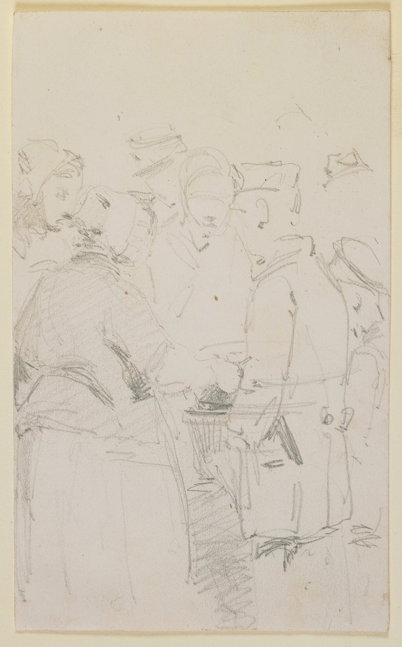 Bir Mangalın Etrafında Bir Grup Figür by James Abbott McNeill Whistler