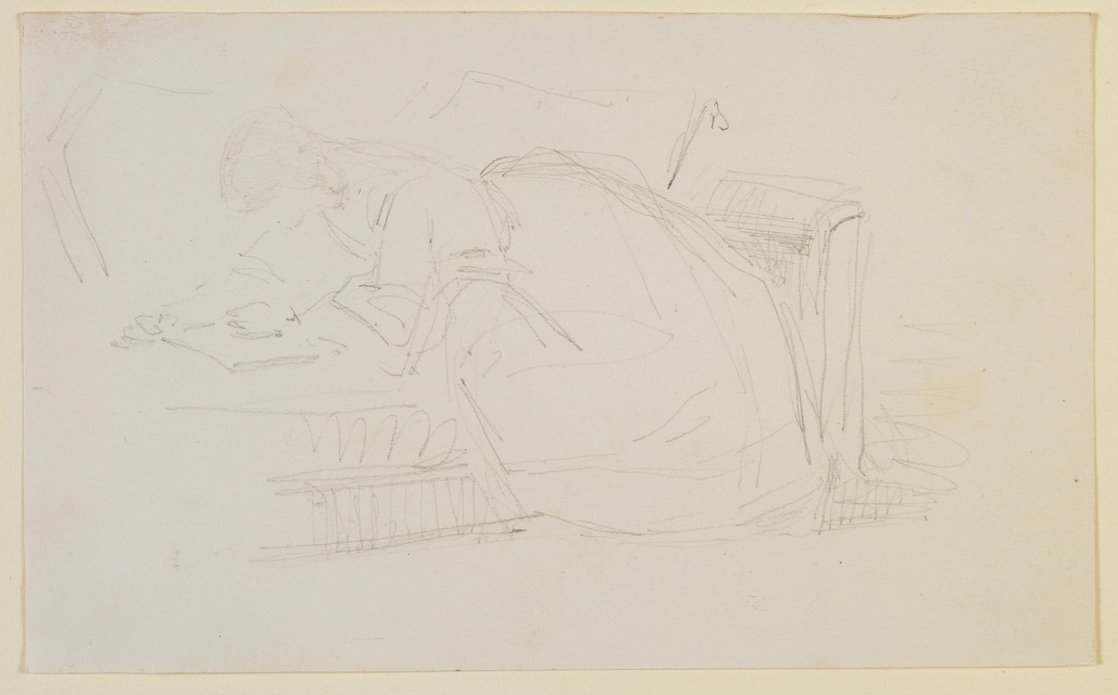 Kanepede uzanmış, kitap okuyan bir kız by James Abbott McNeill Whistler