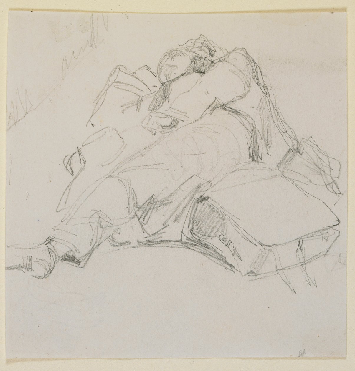 Bagaj yığını üzerinde uyuyan bir adam by James Abbott McNeill Whistler