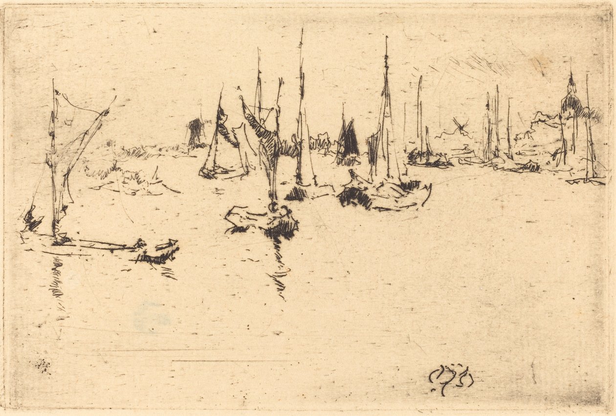 Tekneler, Dordrecht by James Abbott McNeill Whistler