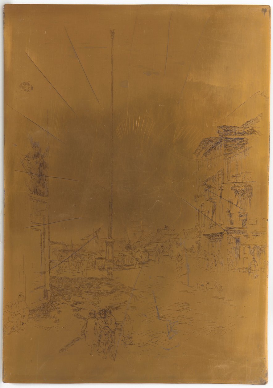<em>The Little Mast</em> için İptal Edilen Baskı Plakası by James Abbott McNeill Whistler