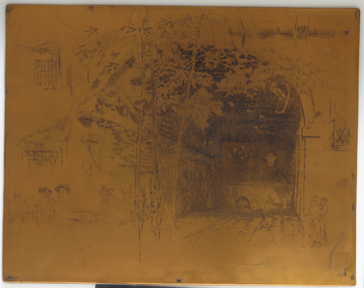 <em>The Traghetto, No. 2</em> için İptal Edilen Baskı Plakası by James Abbott McNeill Whistler