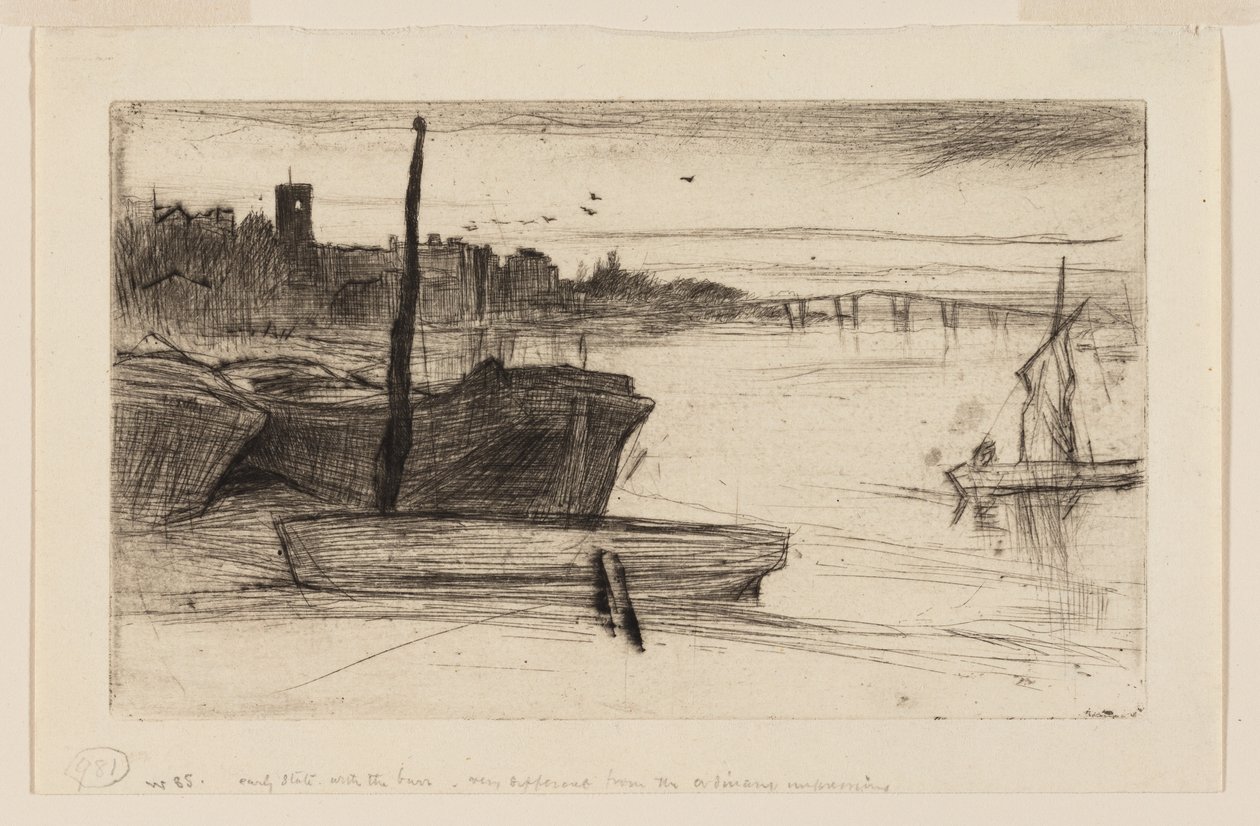 Chelsea Köprüsü ve Kilisesi by James Abbott McNeill Whistler