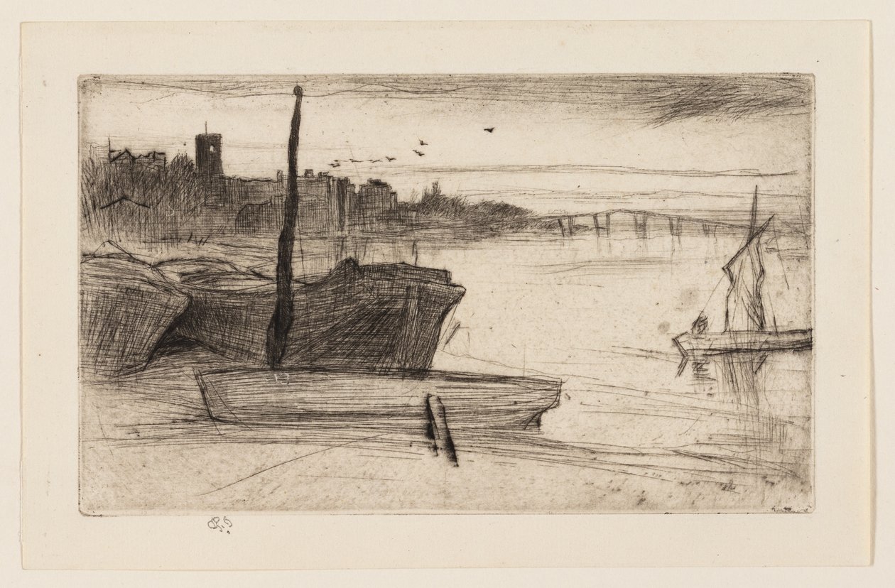 Chelsea Köprüsü ve Kilisesi by James Abbott McNeill Whistler