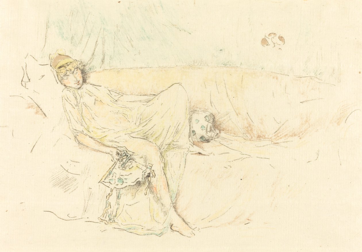 Drapeli Figür, Yatan by James Abbott McNeill Whistler