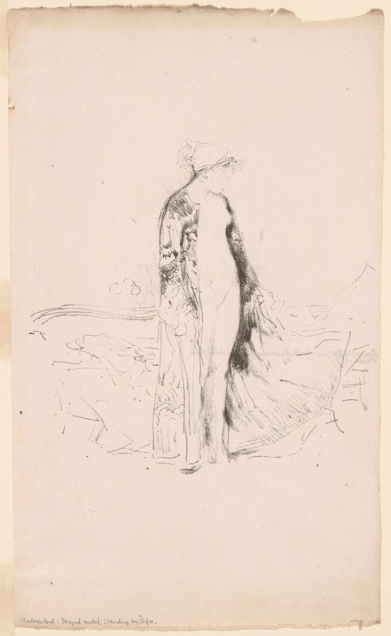 Drapeli Model, Kanepenin Yanında Duran by James Abbott McNeill Whistler
