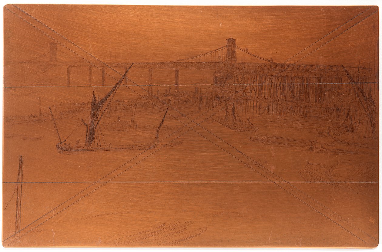 Dağlama plakası: Old Hungerford Bridge by James Abbott McNeill Whistler