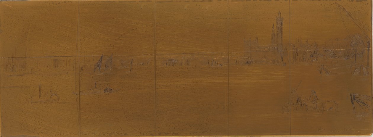 Dağlama plakası: Eski Westminster Köprüsü by James Abbott McNeill Whistler