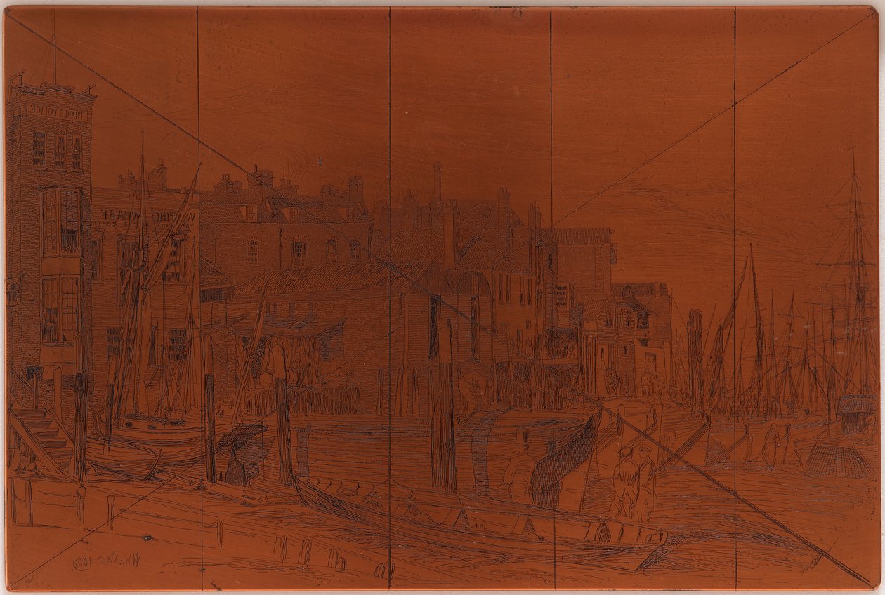 Dağlama plakası: Thames Polisi by James Abbott McNeill Whistler