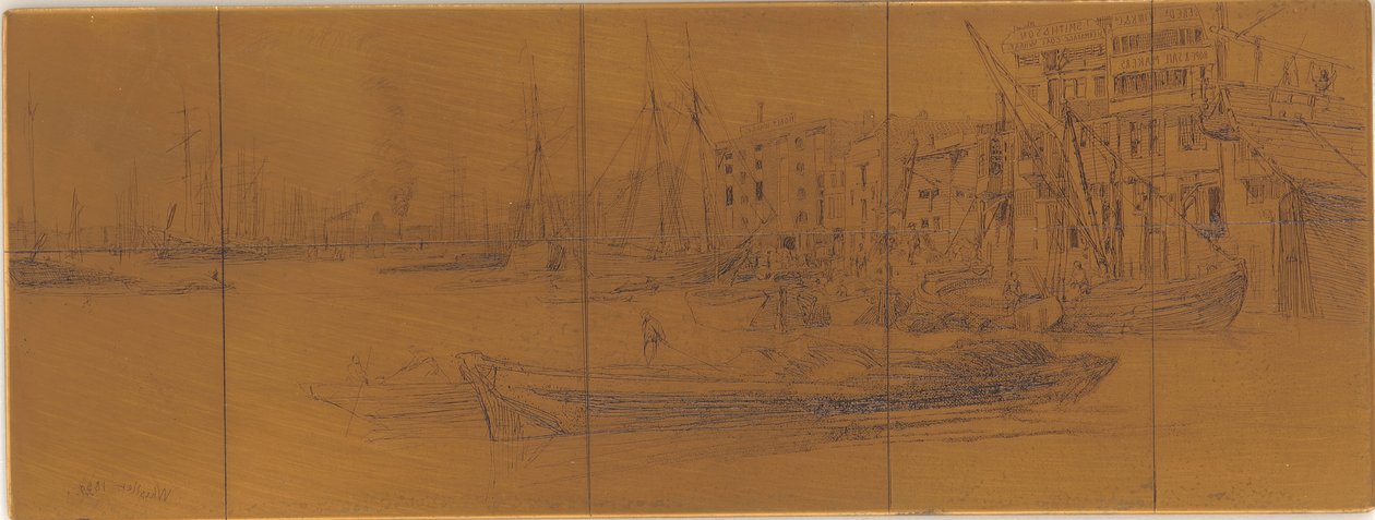 Dağlama plakası: Thames Depoları by James Abbott McNeill Whistler