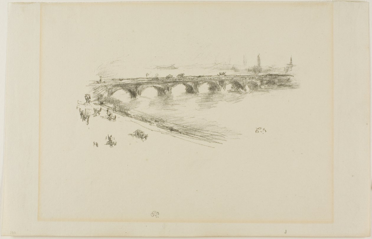 Akşam, Little Waterloo Köprüsü by James Abbott McNeill Whistler