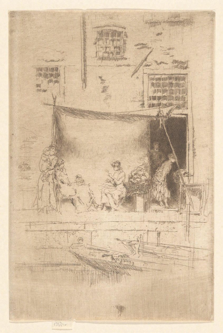 İkinci Venedik Setinden Meyve Tezgahı (Yirmi Altı Gravür Seti) by James Abbott McNeill Whistler