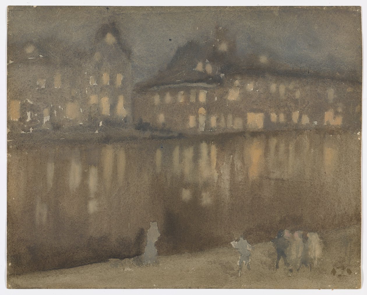 Büyük Kanal, Amsterdam; gece by James Abbott McNeill Whistler