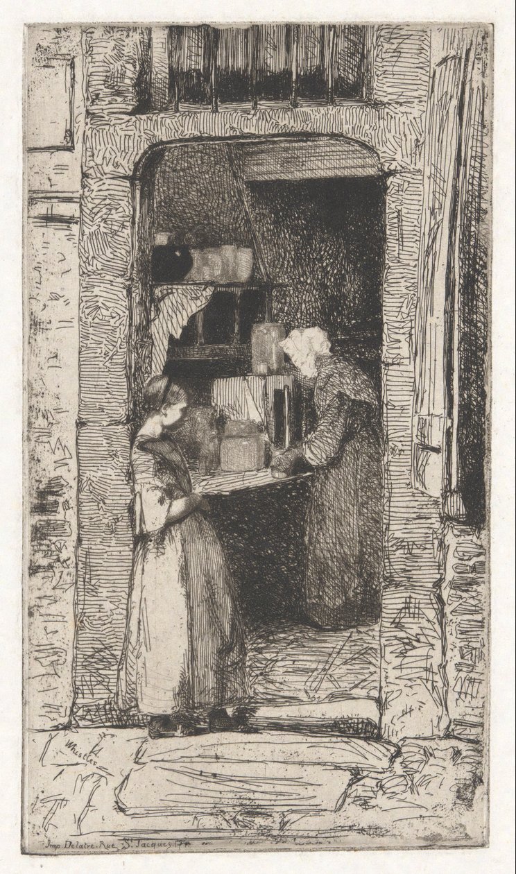 Fransız Setinden (Douze Eaux-Fortes d) La Marchande de Moutarde (Hardal Satıcısı), by James Abbott McNeill Whistler