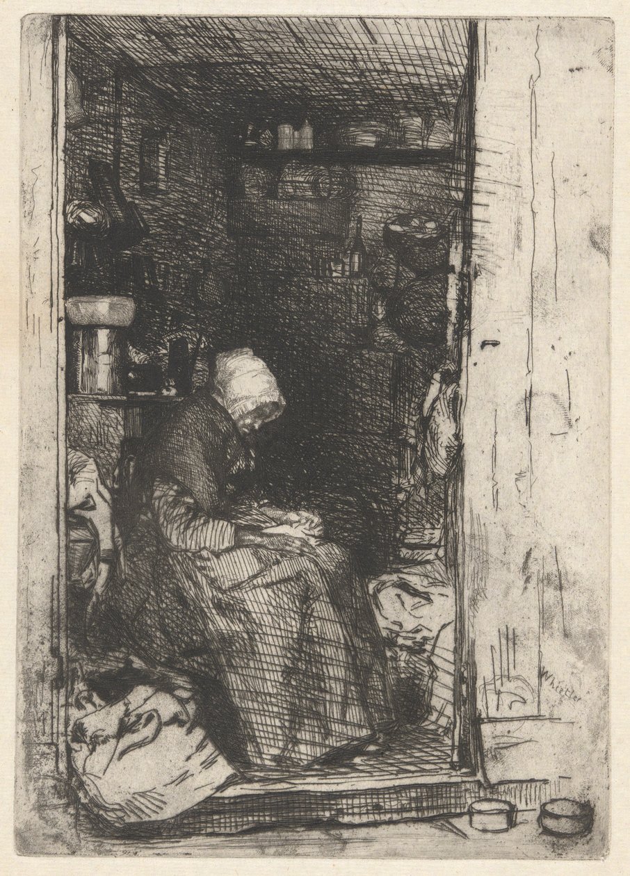 Fransız Setinden La Vielle aux Loques (Douze Eaux-Fortes d by James Abbott McNeill Whistler