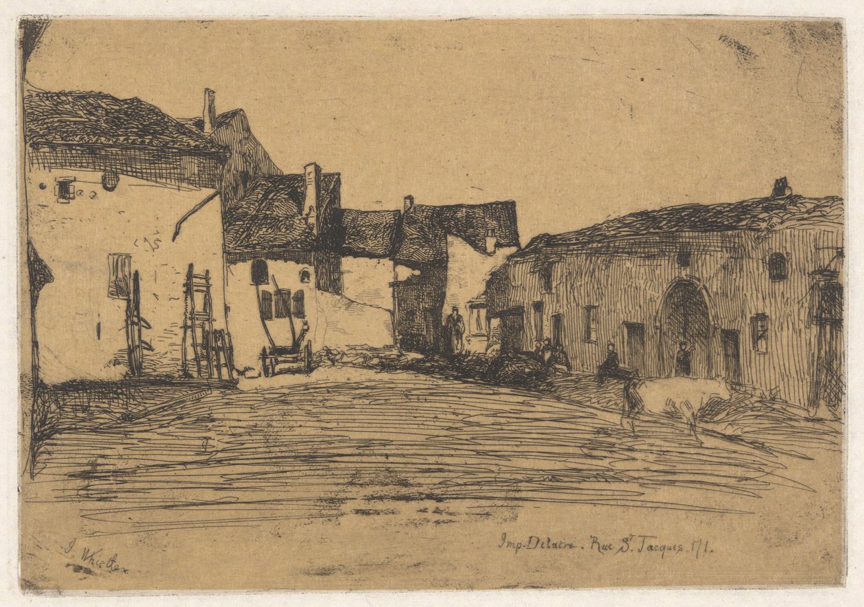 Fransız Setinden Liverdun (Douze Eaux-Fortes d by James Abbott McNeill Whistler
