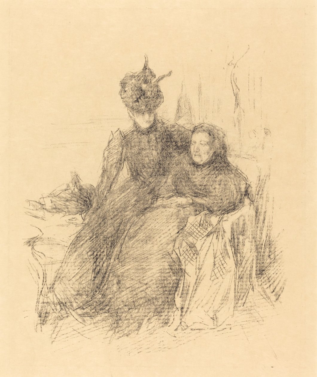 Anne ve kızı by James Abbott McNeill Whistler
