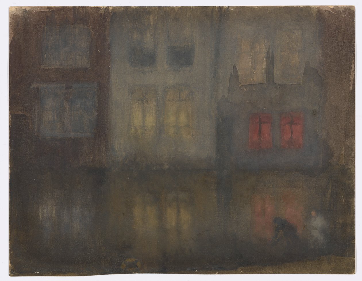Nocturne: Siyah ve Kırmızı-Arka Kanal, Hollanda by James Abbott McNeill Whistler