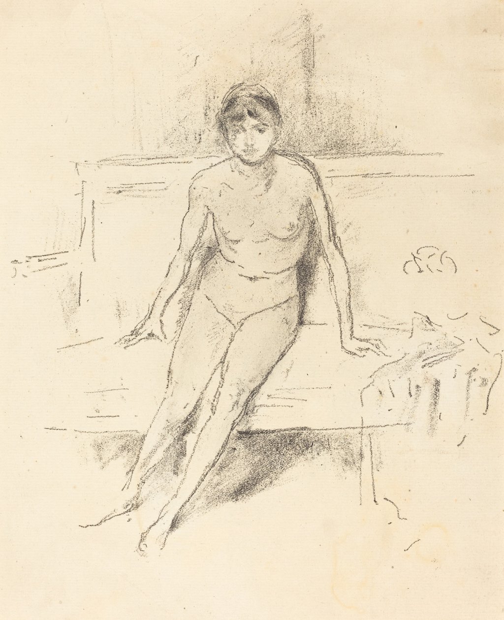Bir İmparatorluk Kanepesinde Çıplak Model by James Abbott McNeill Whistler